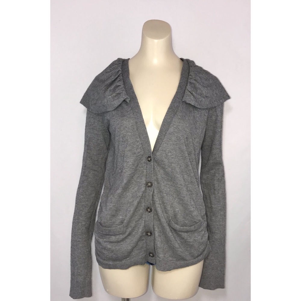 Max Azria cape collar cardigan sweater grey M - Picture 7 of 7